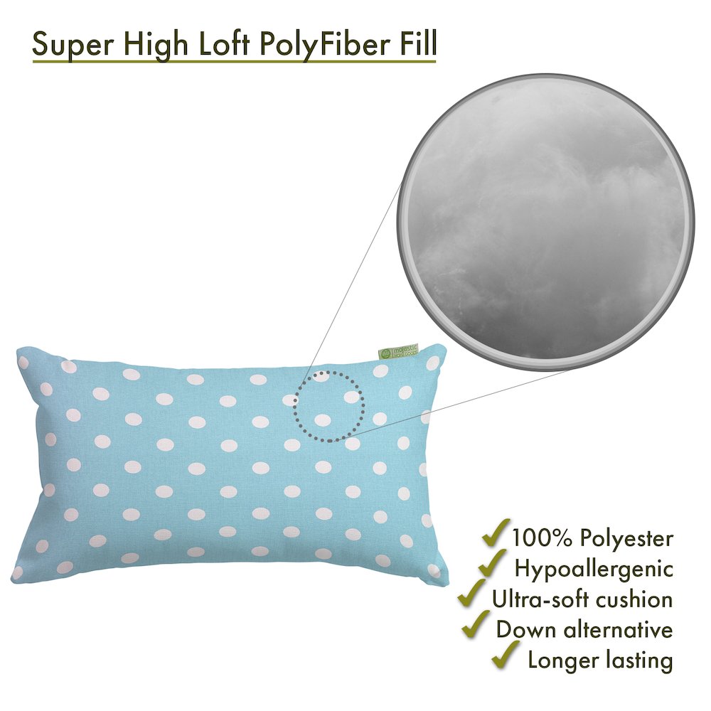 Majestic Home Goods Pillow 12x20 Polka Dot (Small) Aquamarine. Picture 2