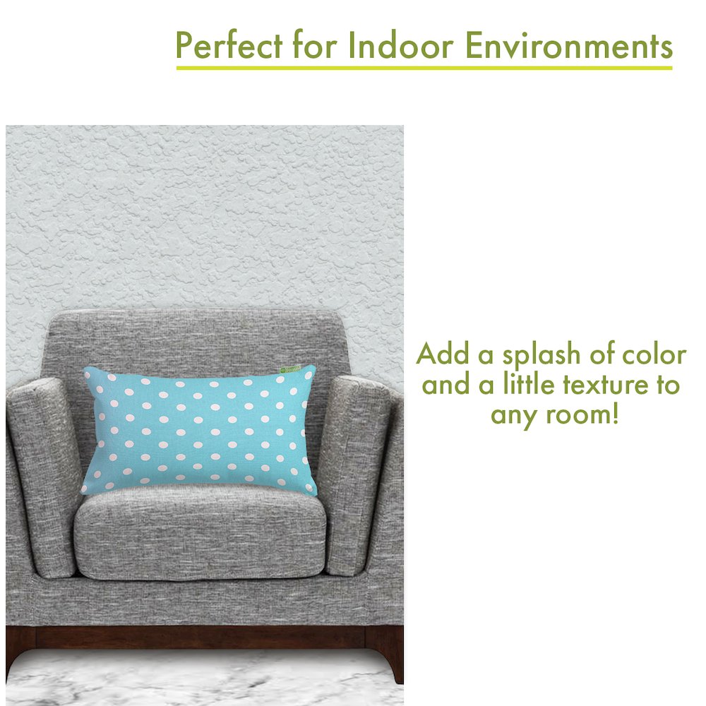 Majestic Home Goods Pillow 12x20 Polka Dot (Small) Aquamarine. Picture 4