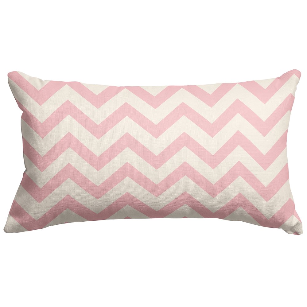 Majestic Home Goods Pillow 12x20 Chevron BabyPink. Picture 1