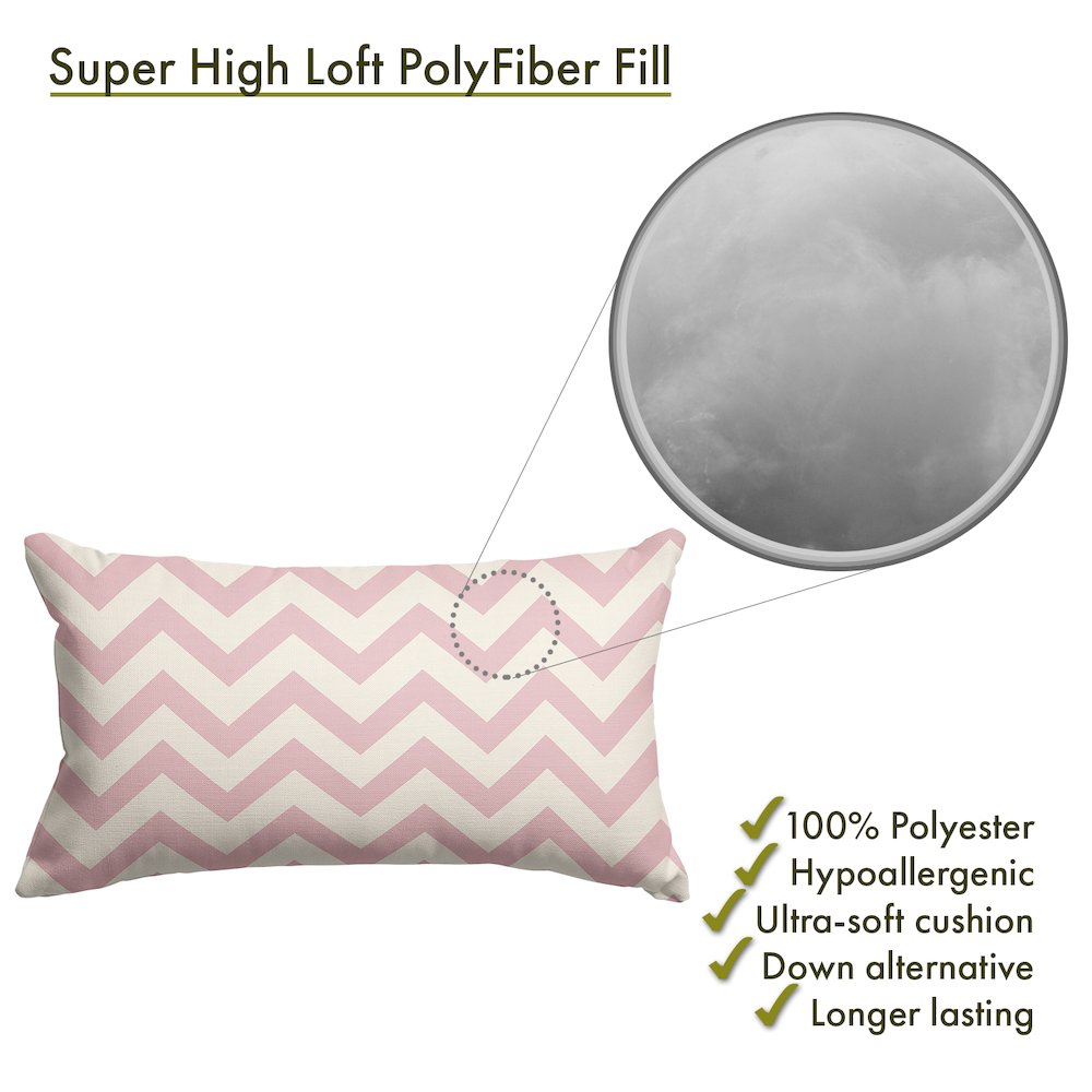 Majestic Home Goods Pillow 12x20 Chevron BabyPink. Picture 2
