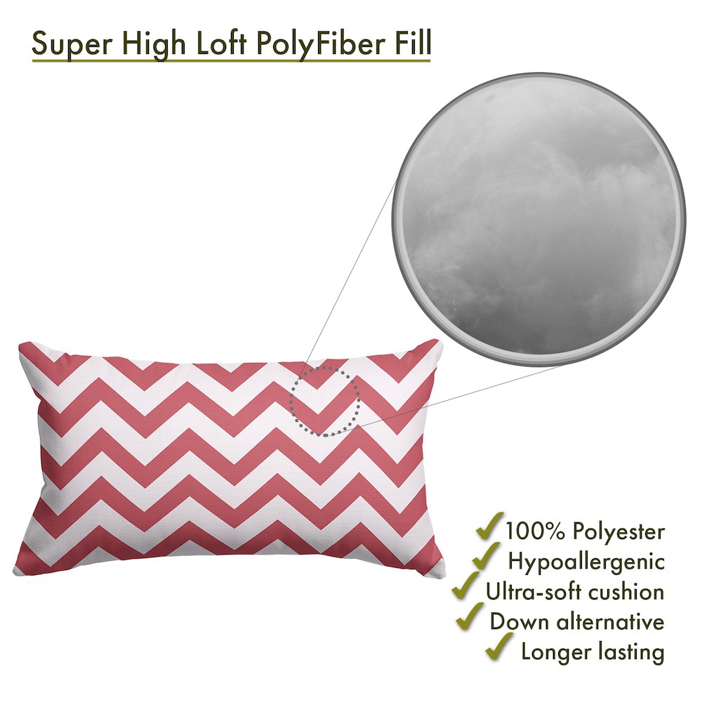 Majestic Home Goods Pillow 12x20 Chevron Coral. Picture 2