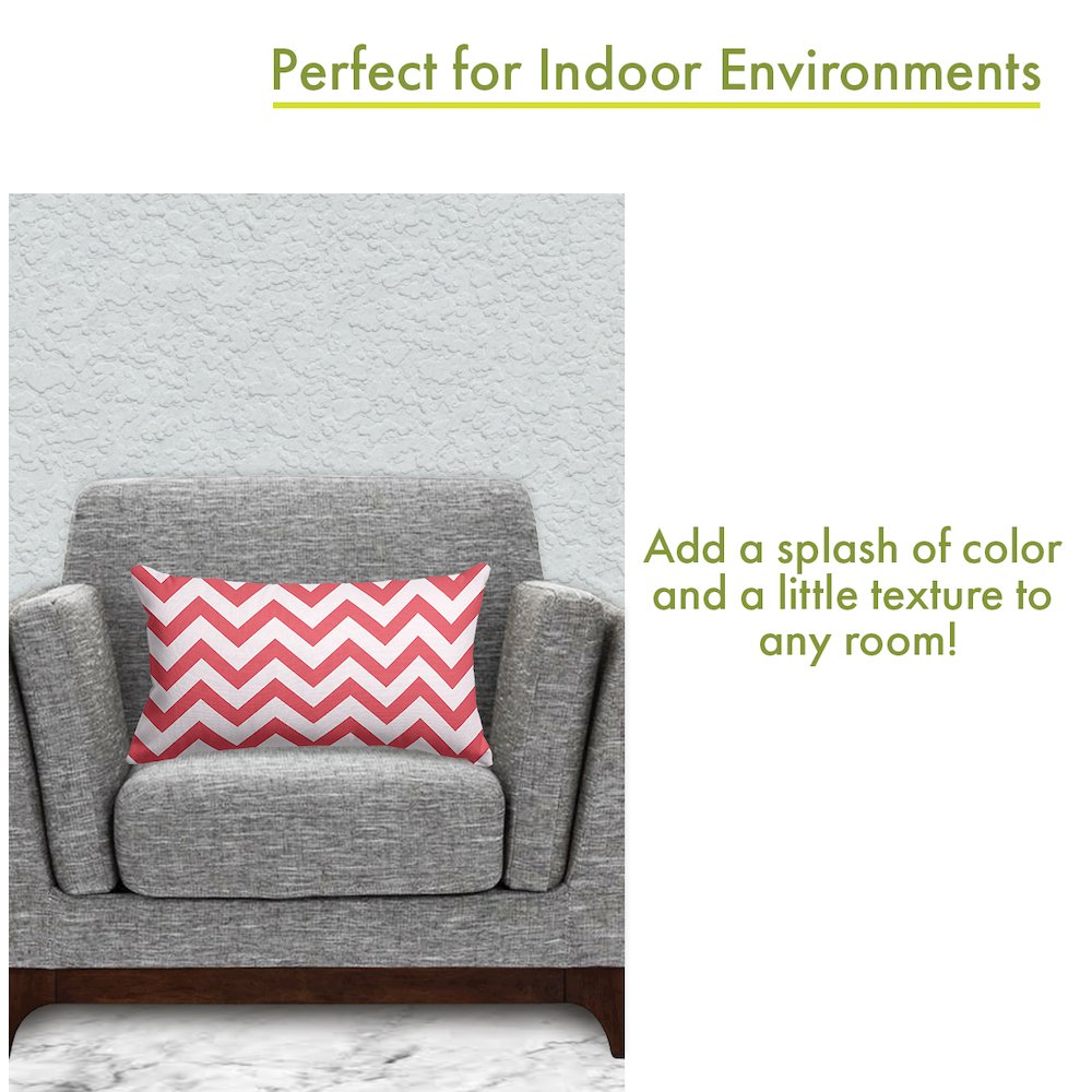 Majestic Home Goods Pillow 12x20 Chevron Coral. Picture 4