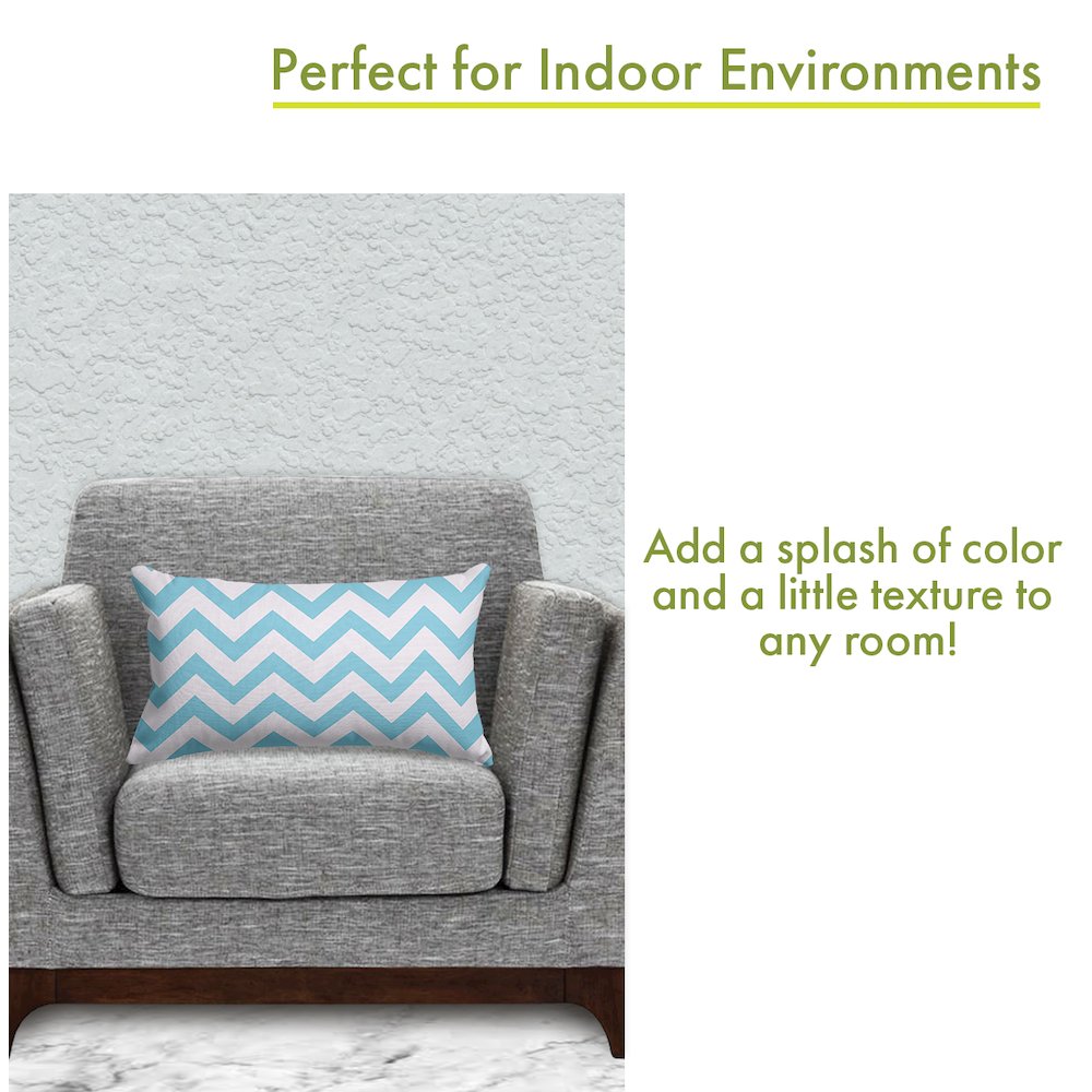 Majestic Home Goods Pillow 12x20 Chevron Blue. Picture 4