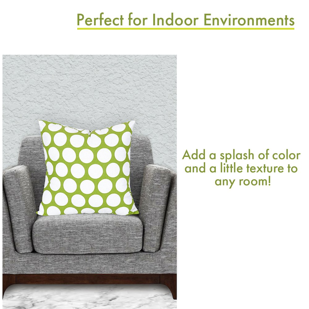 Majestic Home Goods Pillow 20x20 Polka Dot (Large) Hot Green. Picture 4