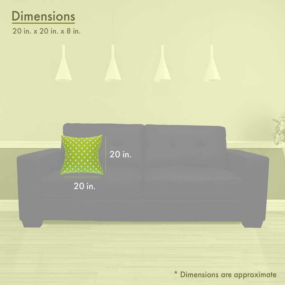 Majestic Home Goods Pillow 20x20 Polka Dot (Small) Lime. Picture 3