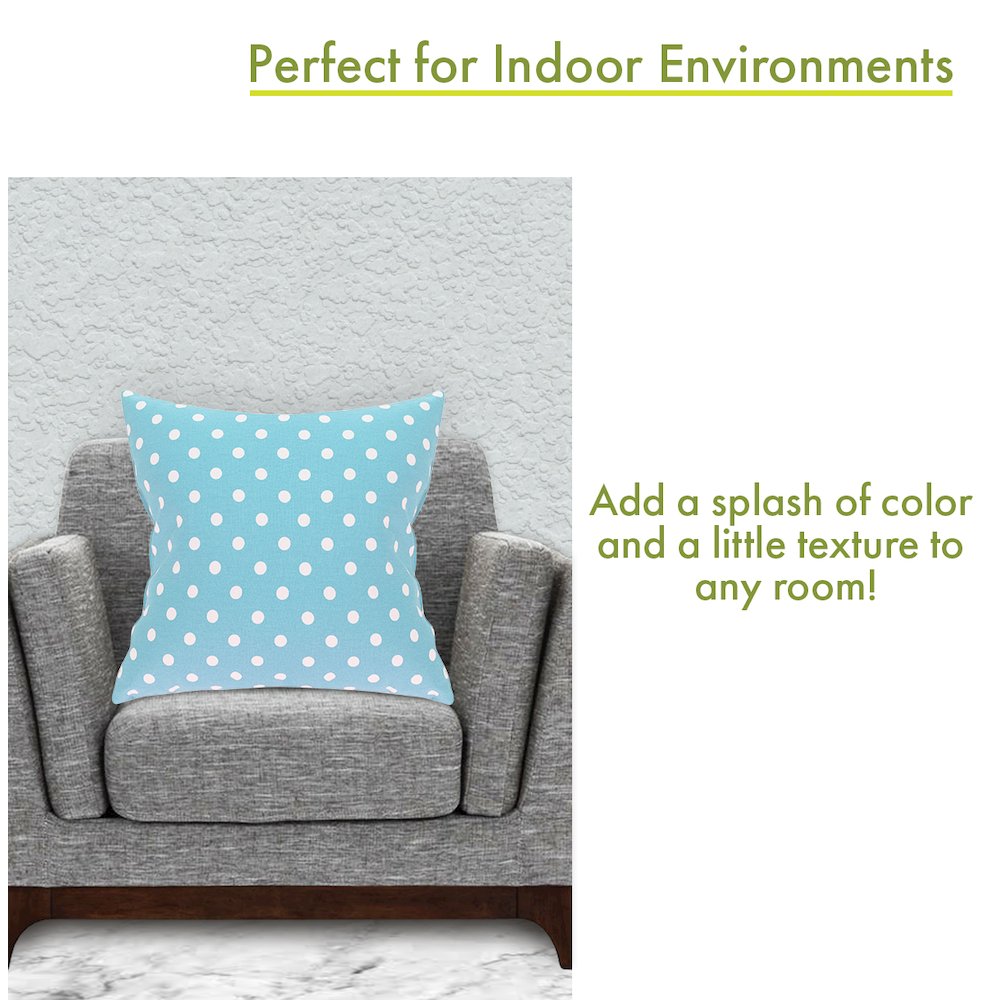 Majestic Home Goods Pillow 20x20 Polka Dot (Small) Aquamarine. Picture 4