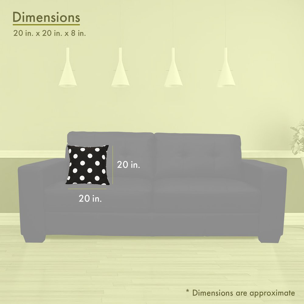 Majestic Home Goods Pillow 20x20 Polka Dot (Large) Black. Picture 3