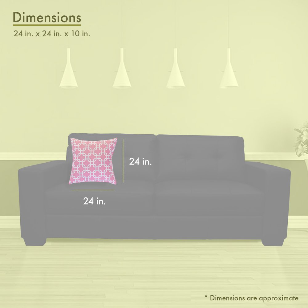 Majestic Home Goods Pillow 24x24 Links Soft Pink. Picture 3