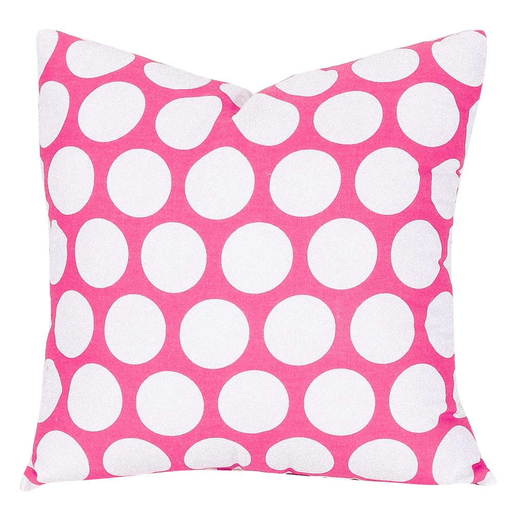 Majestic Home Goods Pillow 24x24 Polka Dot (Large) Hot Pink. Picture 1