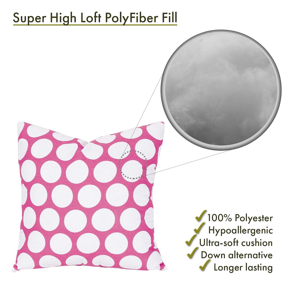 Majestic Home Goods Pillow 24x24 Polka Dot (Large) Hot Pink. Picture 2