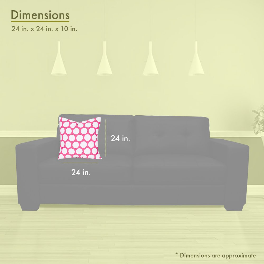 Majestic Home Goods Pillow 24x24 Polka Dot (Large) Hot Pink. Picture 3