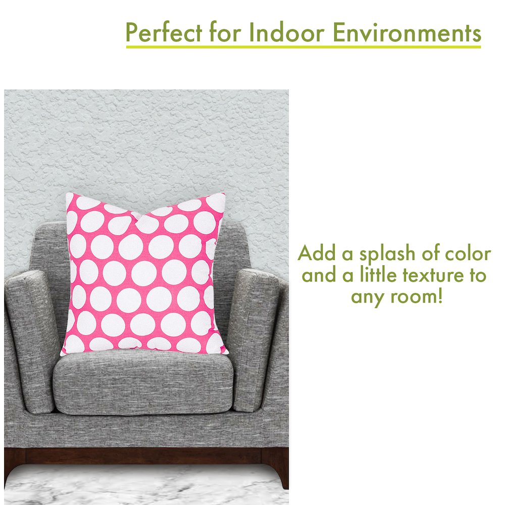 Majestic Home Goods Pillow 24x24 Polka Dot (Large) Hot Pink. Picture 4