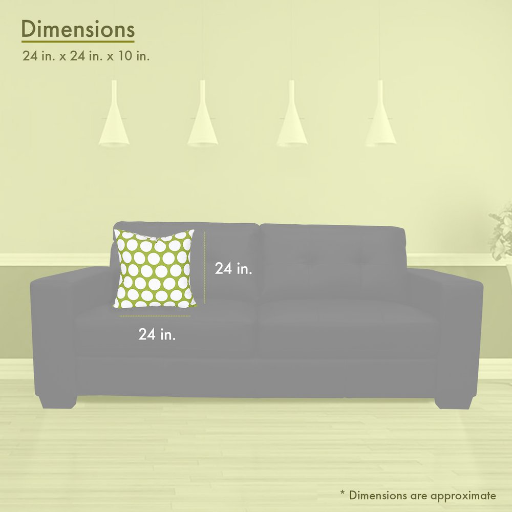 Majestic Home Goods Pillow 24x24 Polka Dot (Large) Hot Green. Picture 3