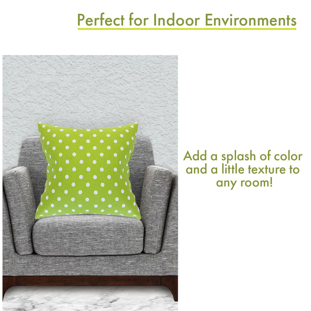 Majestic Home Goods Pillow 24x24 Polka Dot (Small) Lime. Picture 4