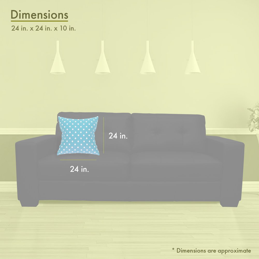 Majestic Home Goods Pillow 24x24 Polka Dot (Small) Aquamarine. Picture 3