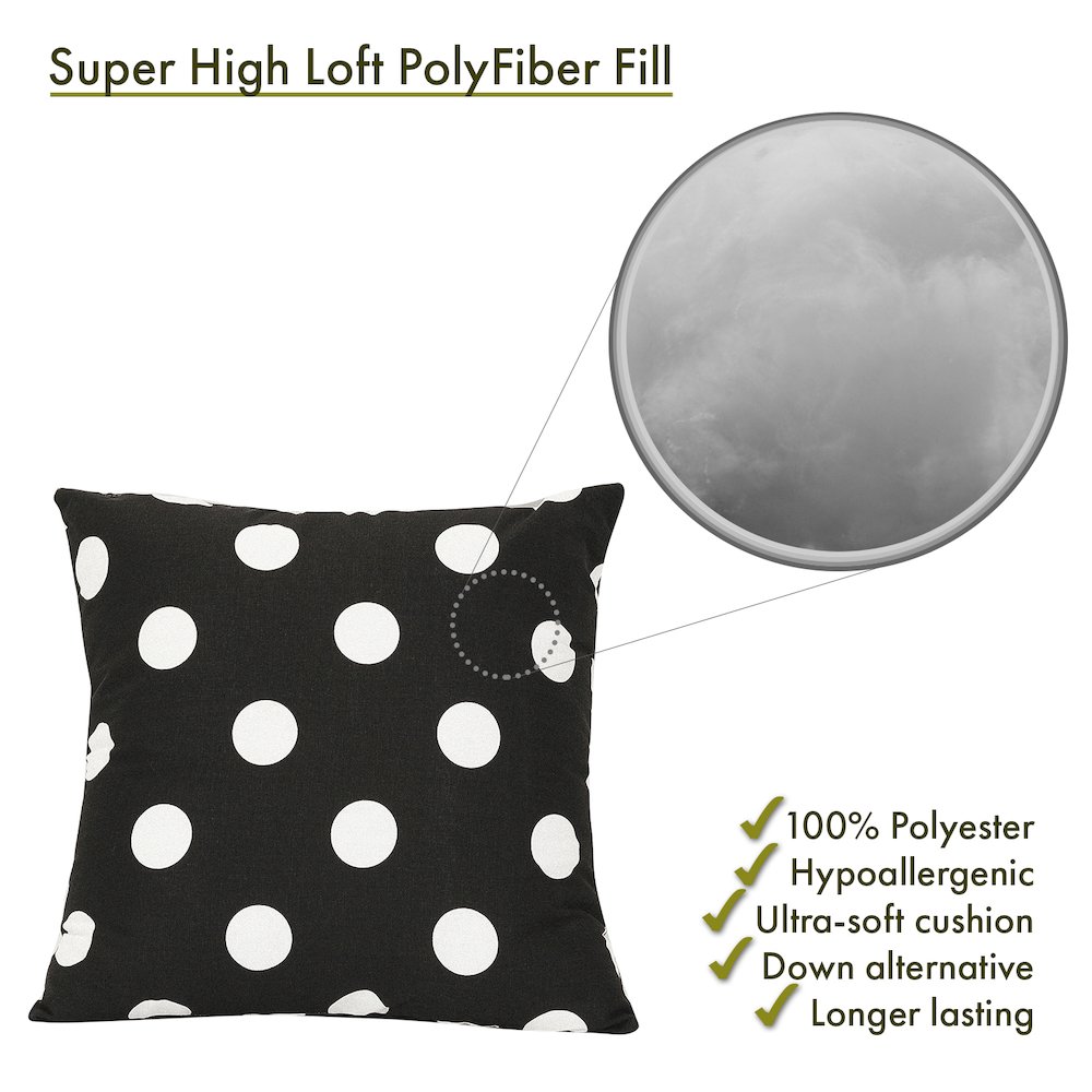 Majestic Home Goods Pillow 24x24 Polka Dot (Large) Black. Picture 2