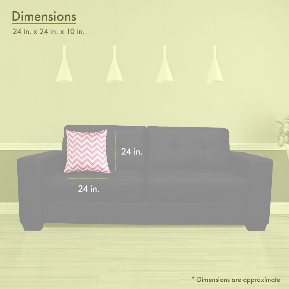 Majestic Home Goods Pillow 24x24 Chevron BabyPink. Picture 3