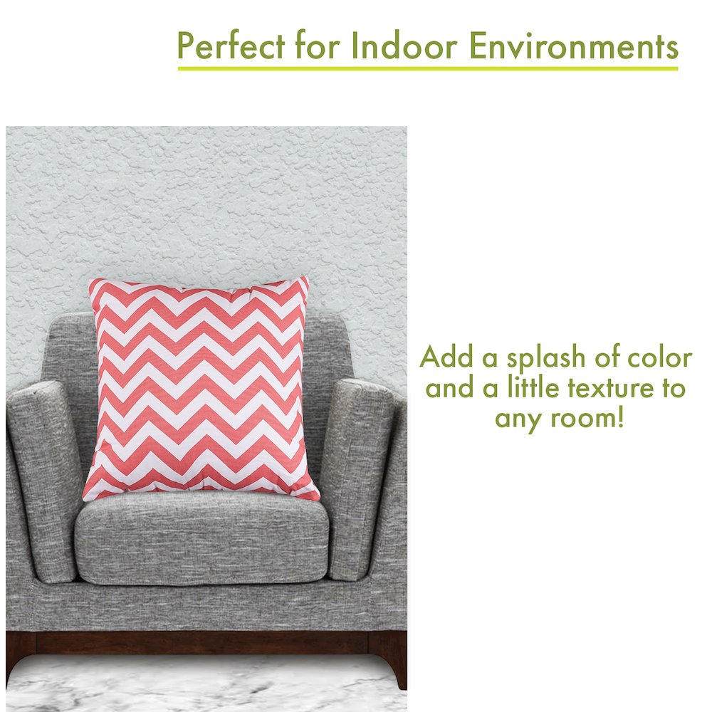 Majestic Home Goods Pillow 24x24 Chevron Coral. Picture 4