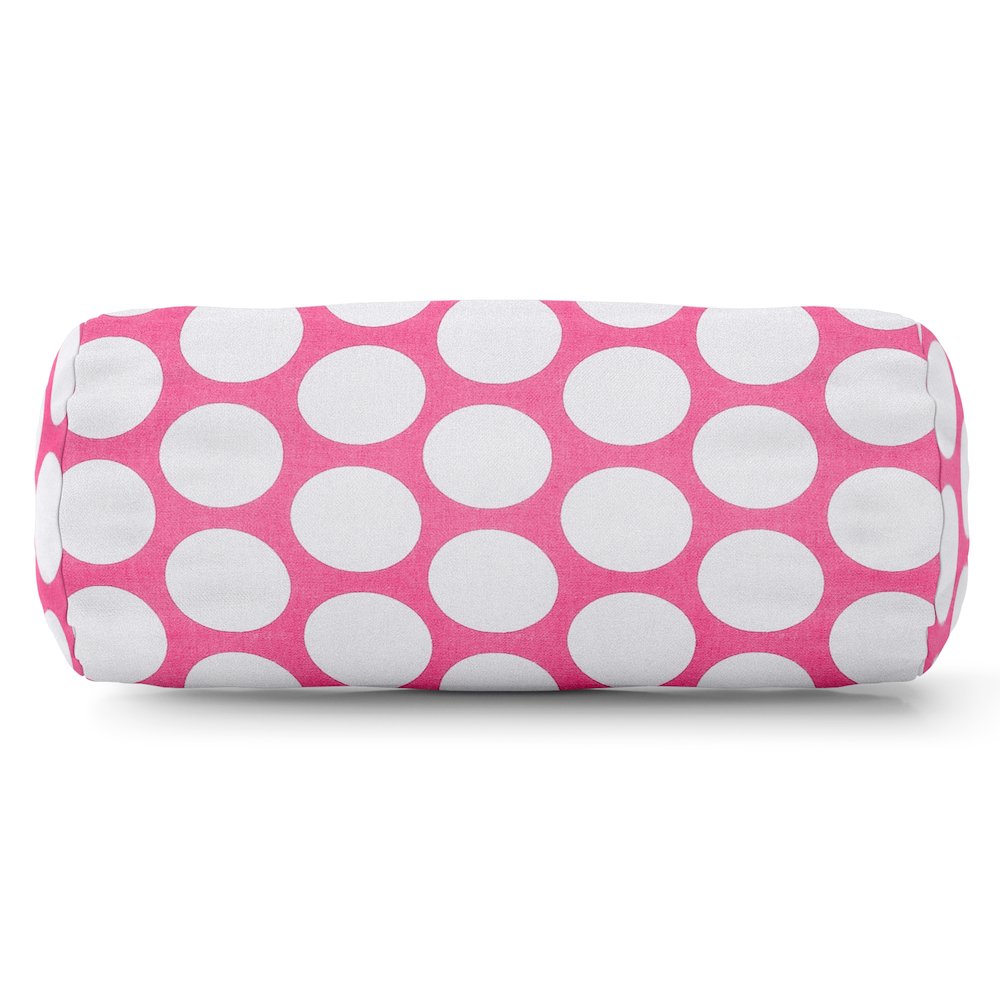 Majestic Home Goods Bolster Pillow Polka Dot (Large) Hot Pink. Picture 1