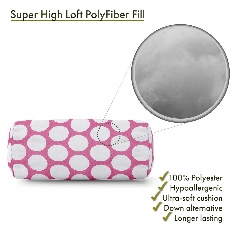 Majestic Home Goods Bolster Pillow Polka Dot (Large) Hot Pink. Picture 2