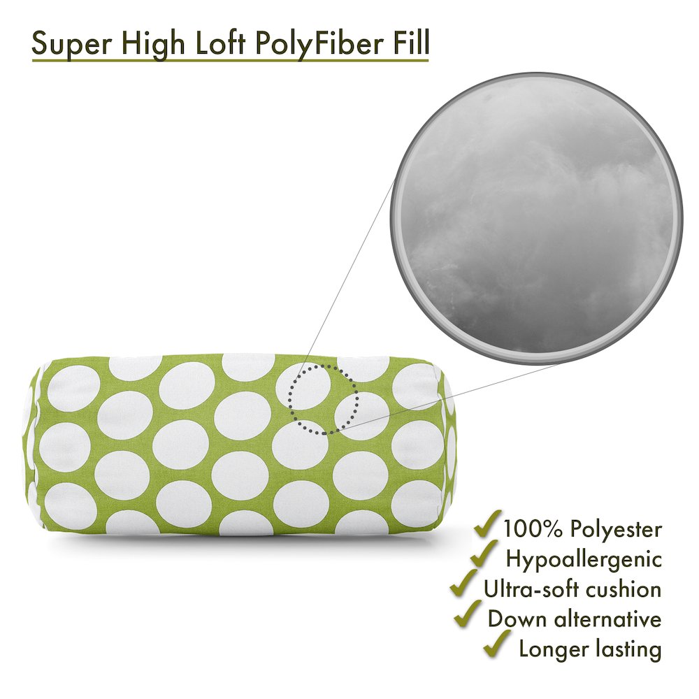 Majestic Home Goods Bolster Pillow Polka Dot (Large) Hot Green. Picture 2