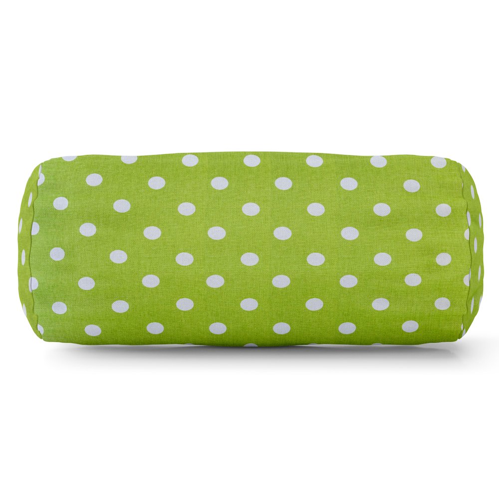 Majestic Home Goods Bolster Pillow Polka Dot (Small) Lime. Picture 1