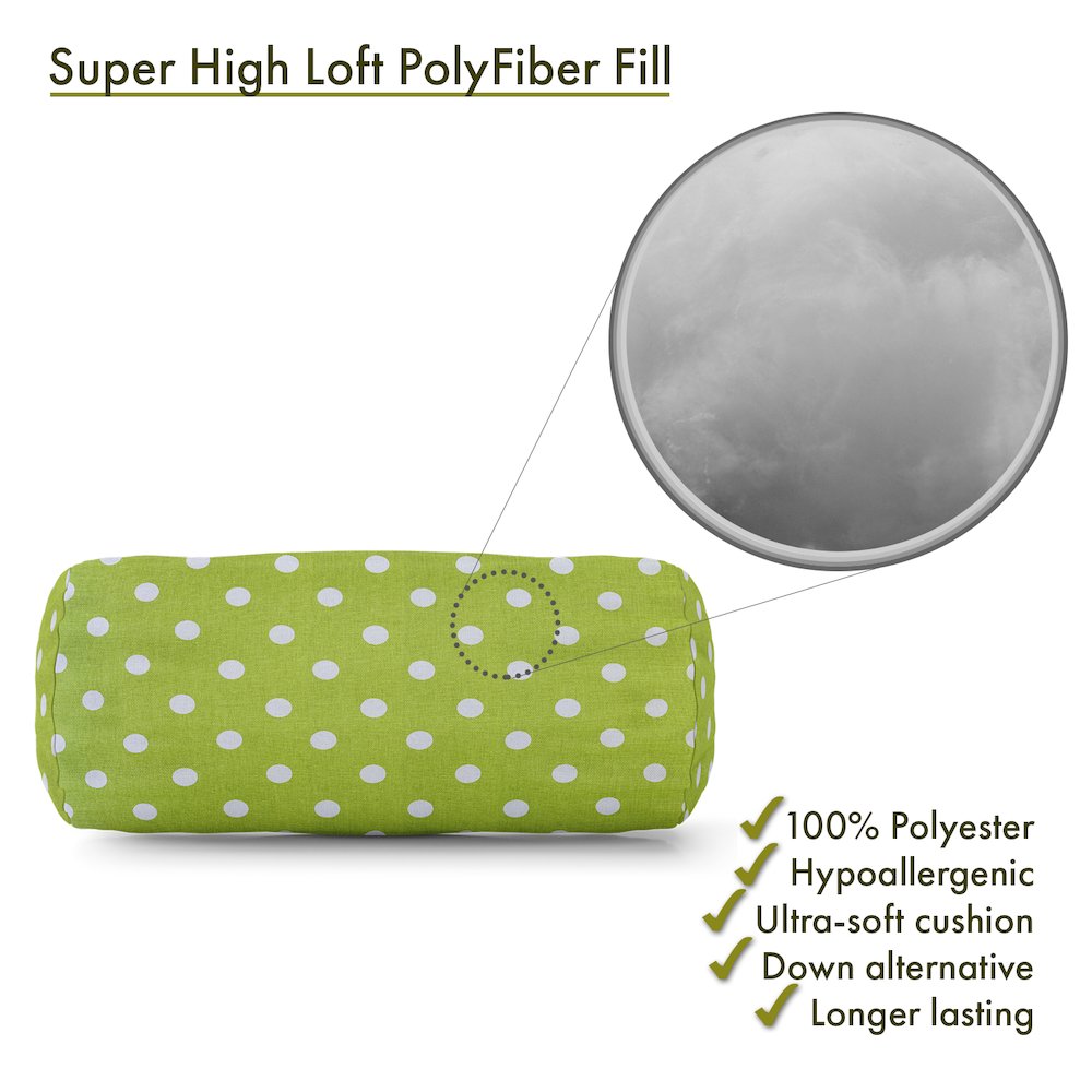 Majestic Home Goods Bolster Pillow Polka Dot (Small) Lime. Picture 2