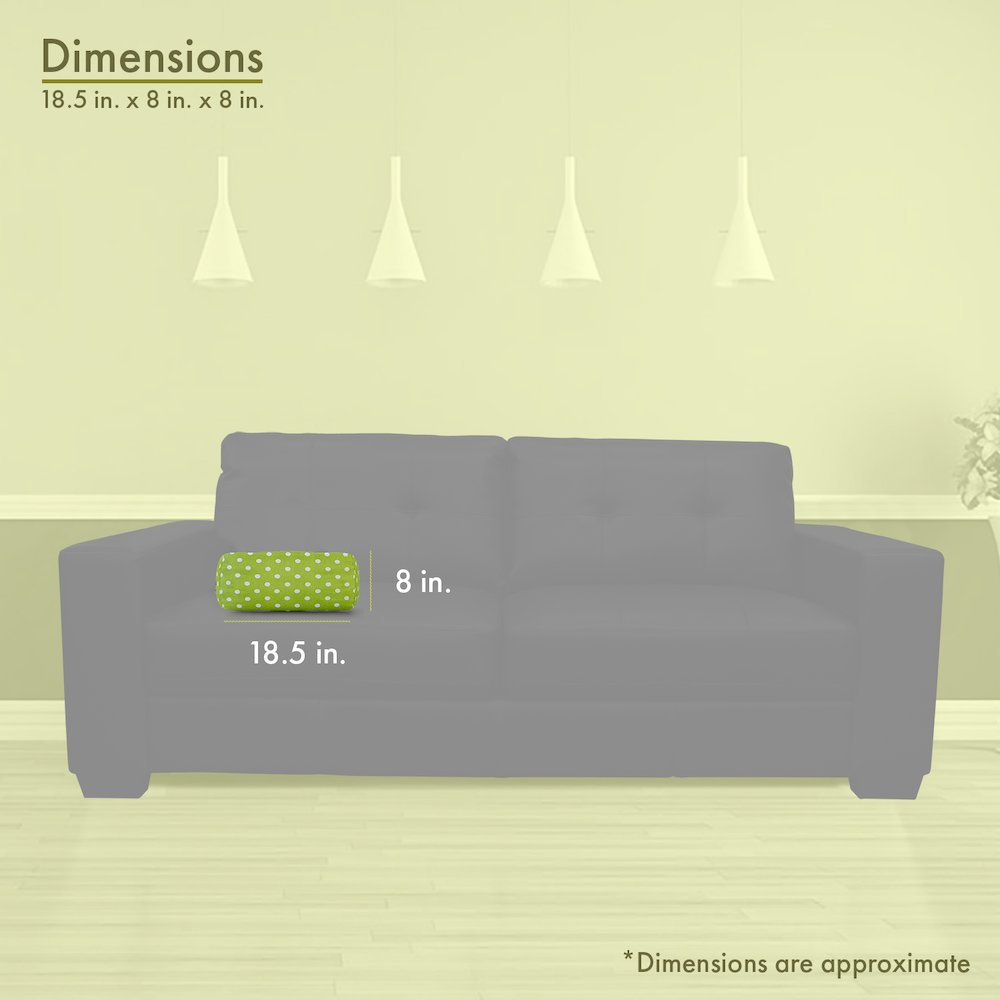 Majestic Home Goods Bolster Pillow Polka Dot (Small) Lime. Picture 3