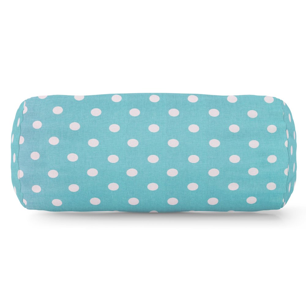 Majestic Home Goods Bolster Pillow Polka Dot (Small) Aquamarine. Picture 1