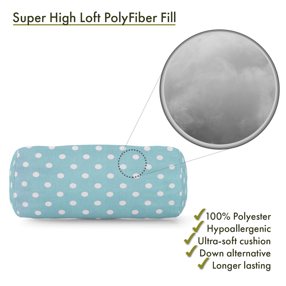 Majestic Home Goods Bolster Pillow Polka Dot (Small) Aquamarine. Picture 2