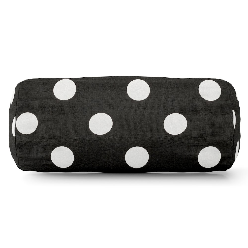 Majestic Home Goods Bolster Pillow Polka Dot (Large) Black. Picture 1