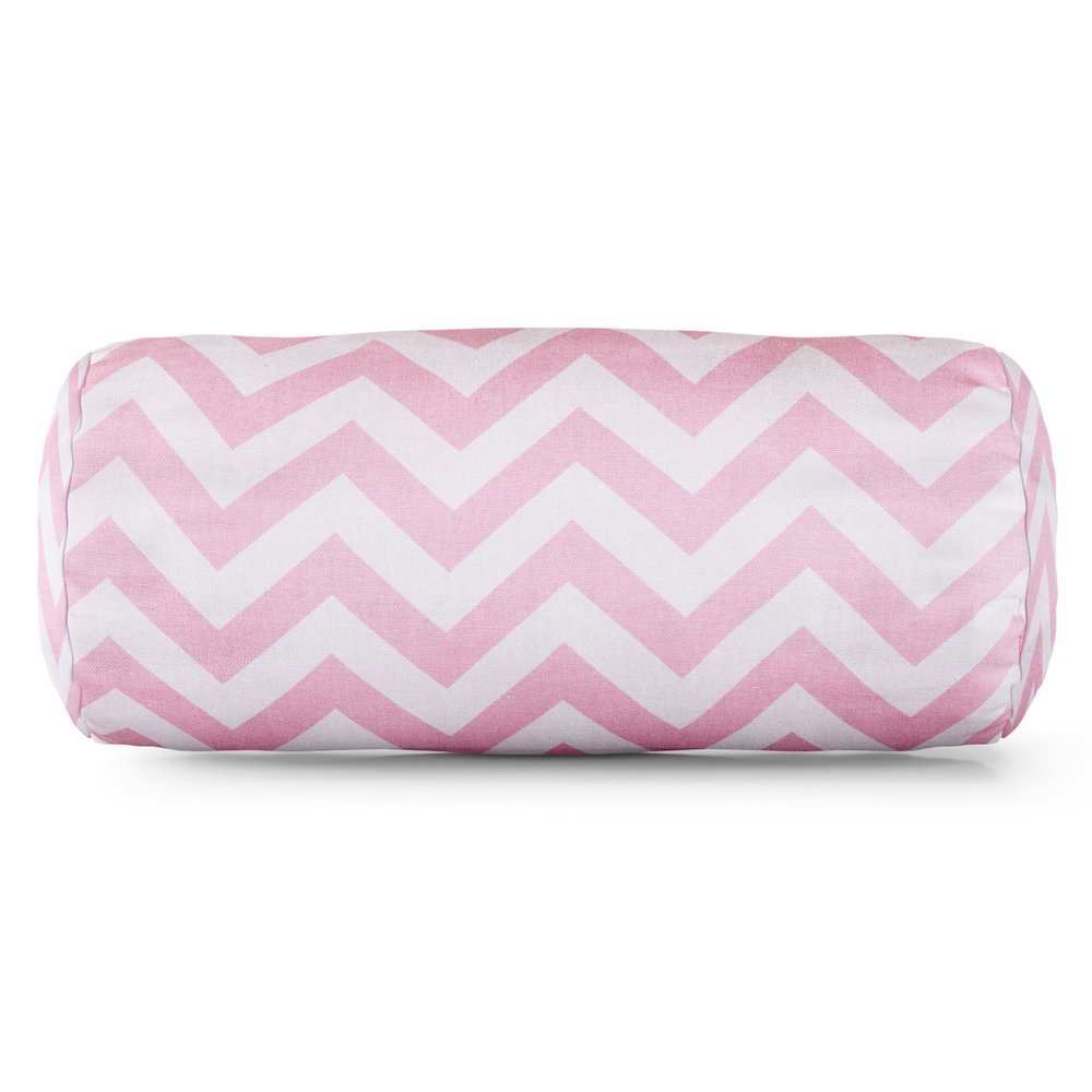Majestic Home Goods Bolster Pillow Chevron BabyPink. Picture 1