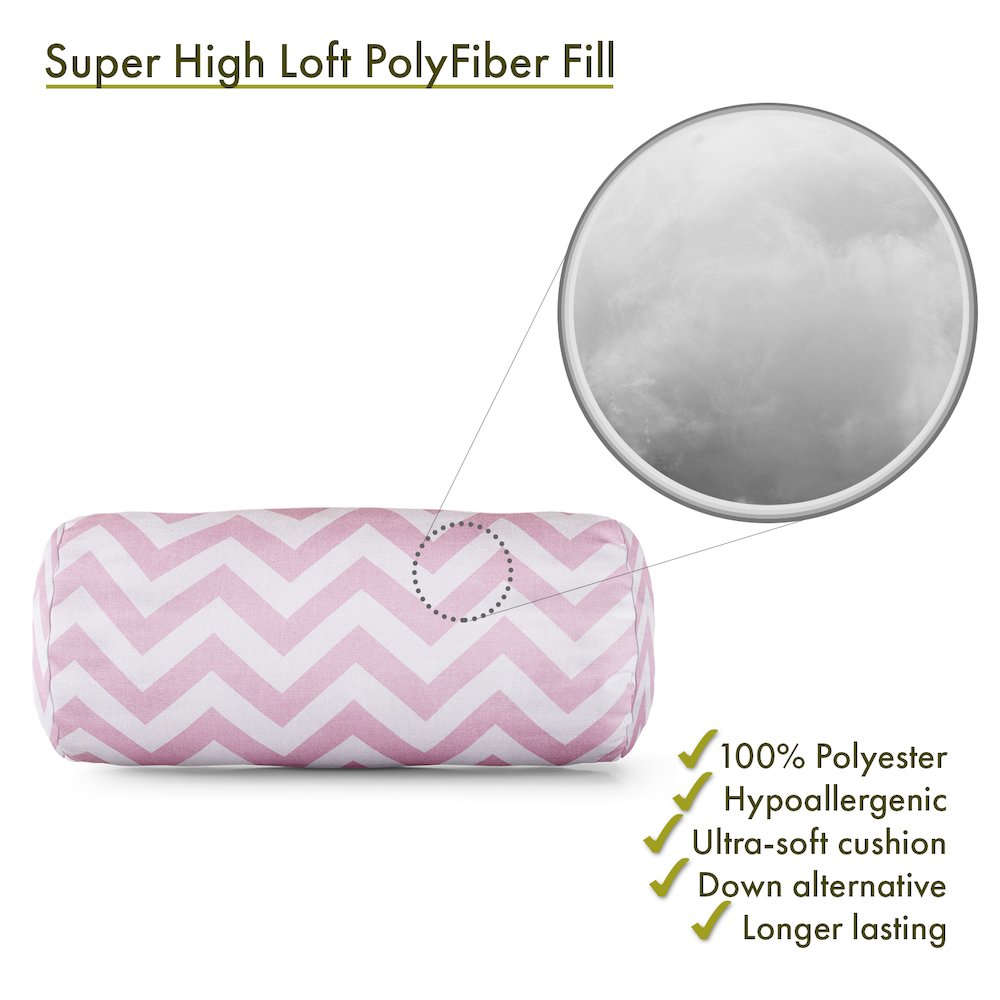 Majestic Home Goods Bolster Pillow Chevron BabyPink. Picture 2