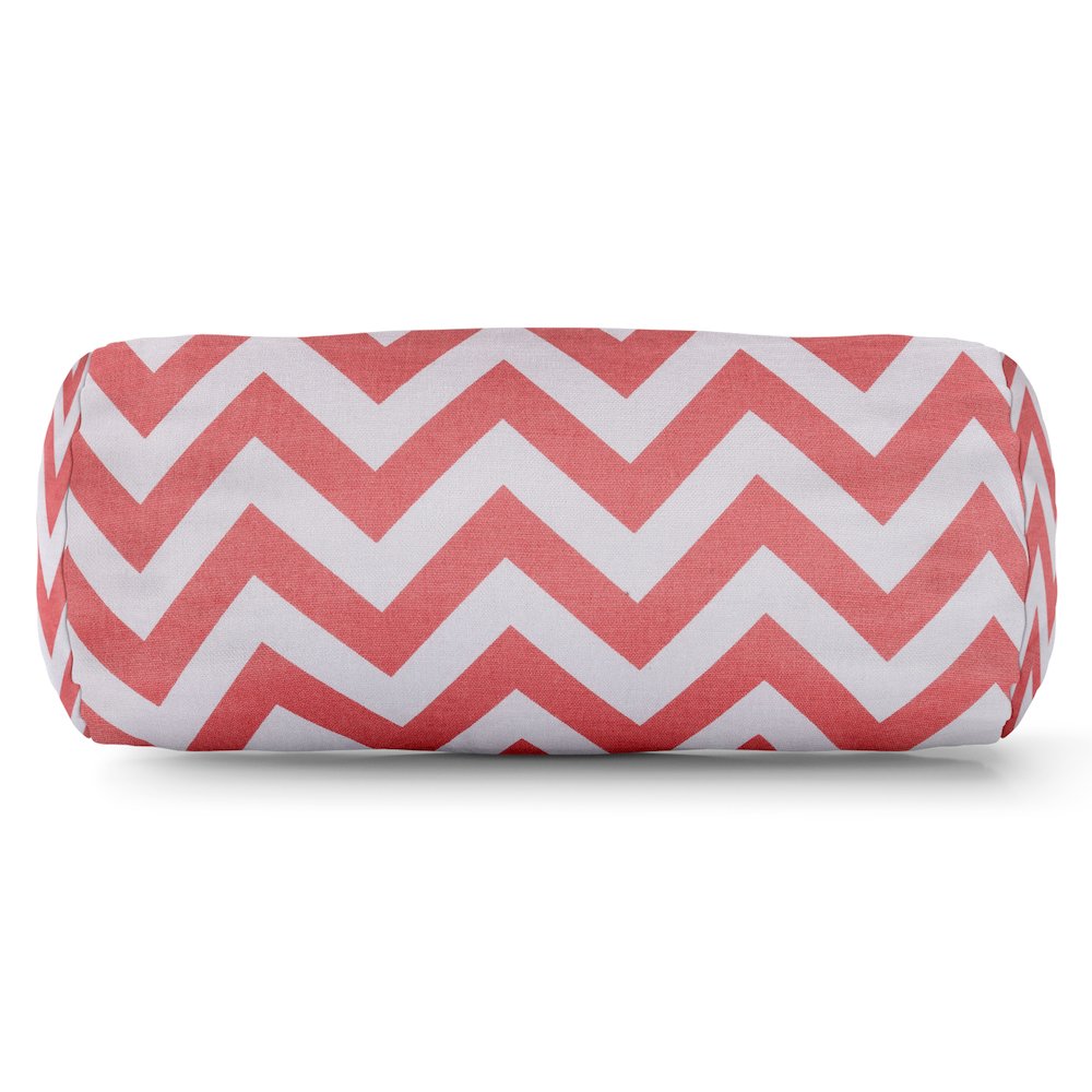 Majestic Home Goods Bolster Pillow Chevron Coral. Picture 1