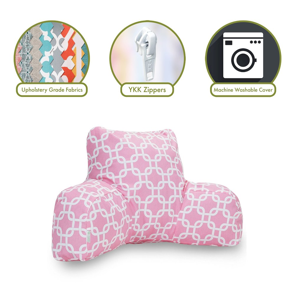 Majestic Home Goods Reading Pillow Links Soft Pink. Picture 2