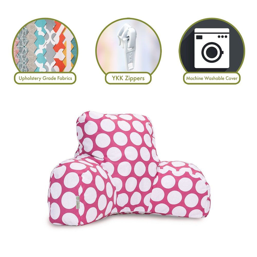 Majestic Home Goods Reading Pillow Polka Dot (Large) Hot Pink. Picture 2
