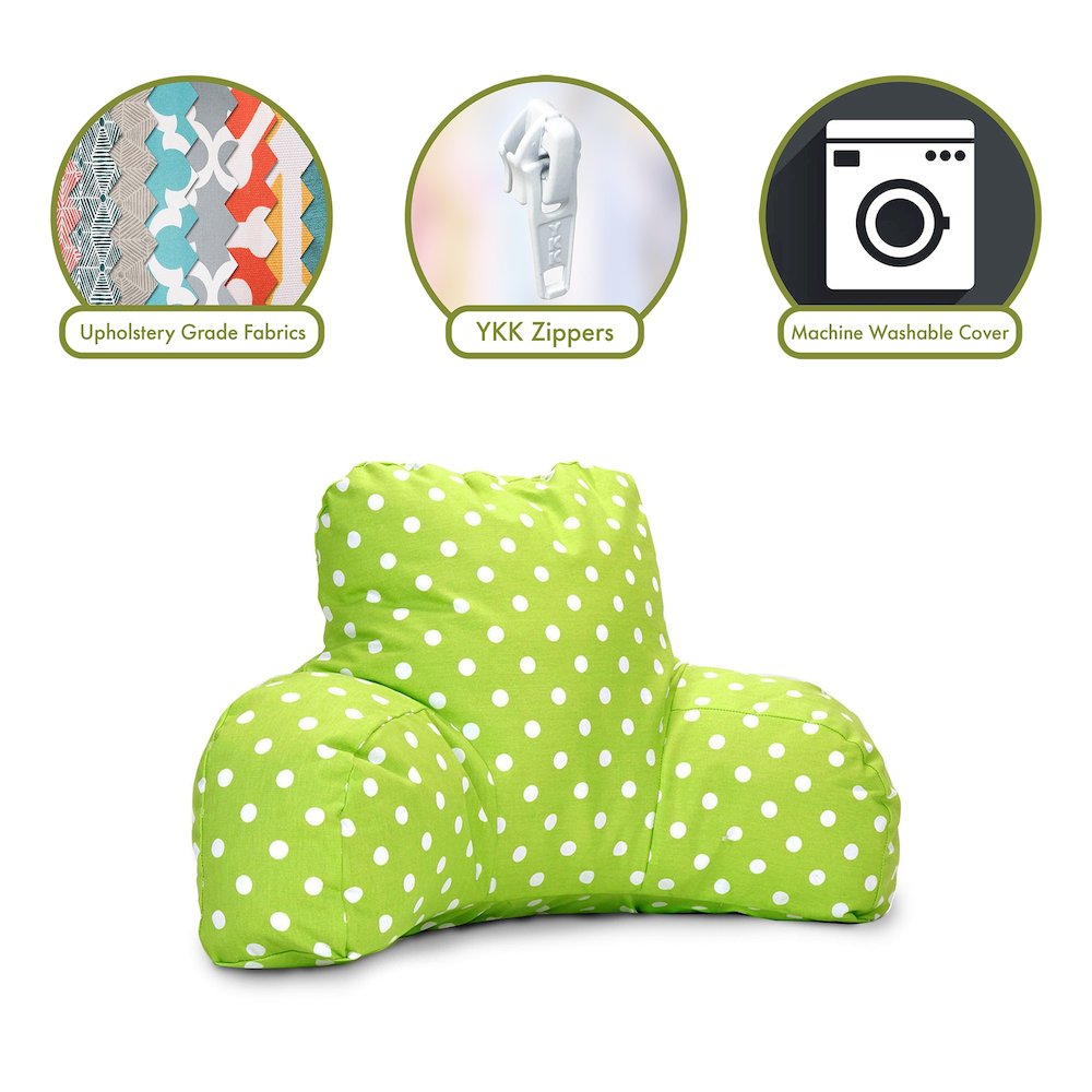 Majestic Home Goods Reading Pillow Polka Dot (Small) Lime. Picture 2