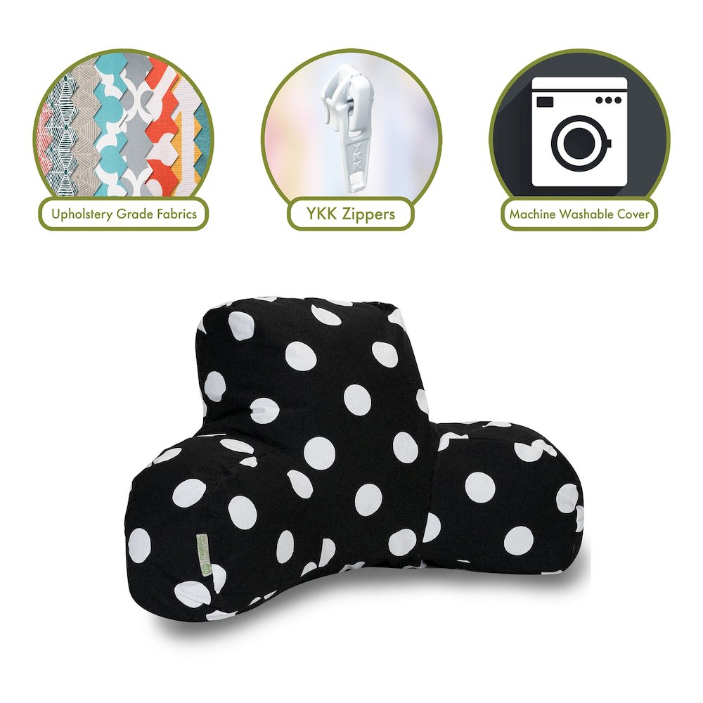Majestic Home Goods Reading Pillow Polka Dot (Large) Black. Picture 2
