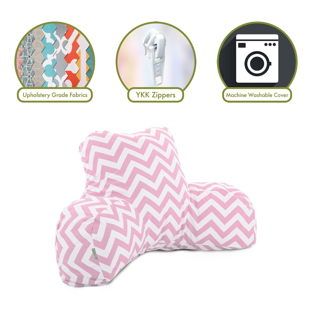 Majestic Home Goods Reading Pillow Chevron BabyPink. Picture 2