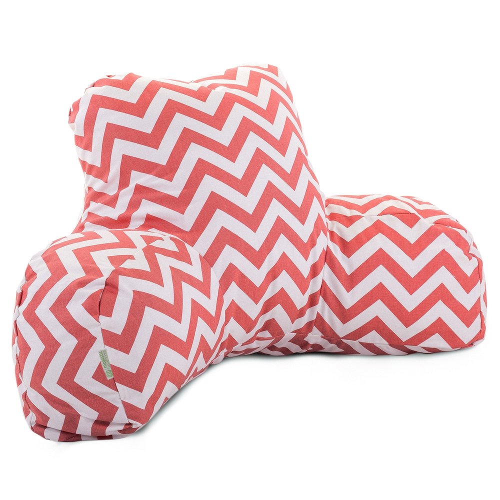 Majestic Home Goods Reading Pillow Chevron Coral. Picture 1