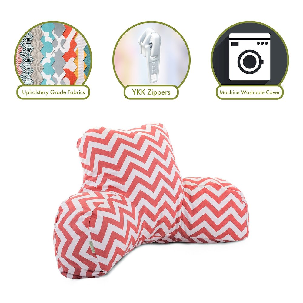 Majestic Home Goods Reading Pillow Chevron Coral. Picture 2