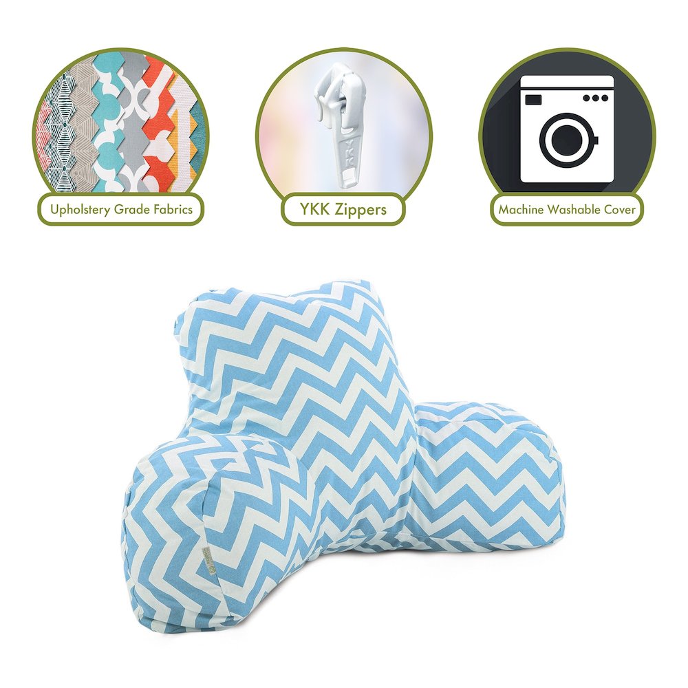Majestic Home Goods Reading Pillow Chevron Blue. Picture 2