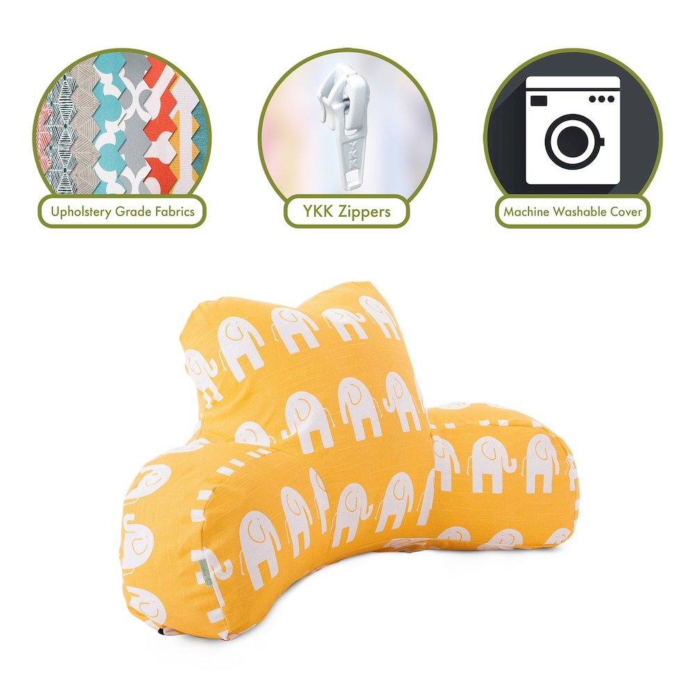 Majestic Home Goods Reading Pillow Ellie Yellow. Picture 2