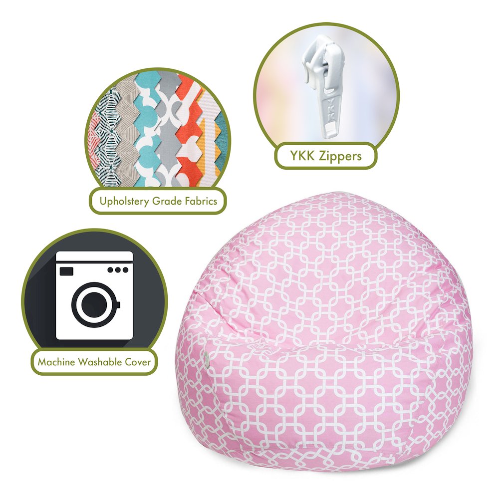 Majestic Home Goods Small Bean Bag Links Soft Pink. Picture 2