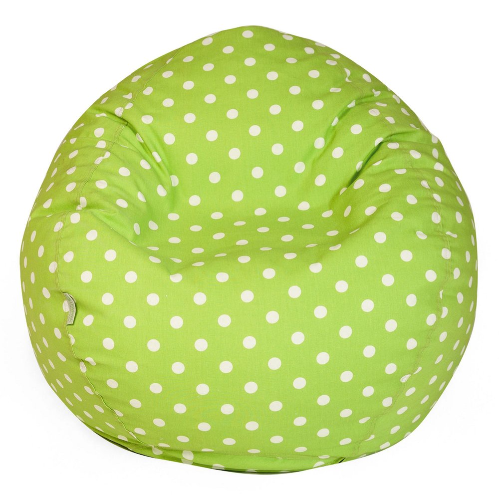 Majestic Home Goods Small Bean Bag Polka Dot (Small) Lime. Picture 1