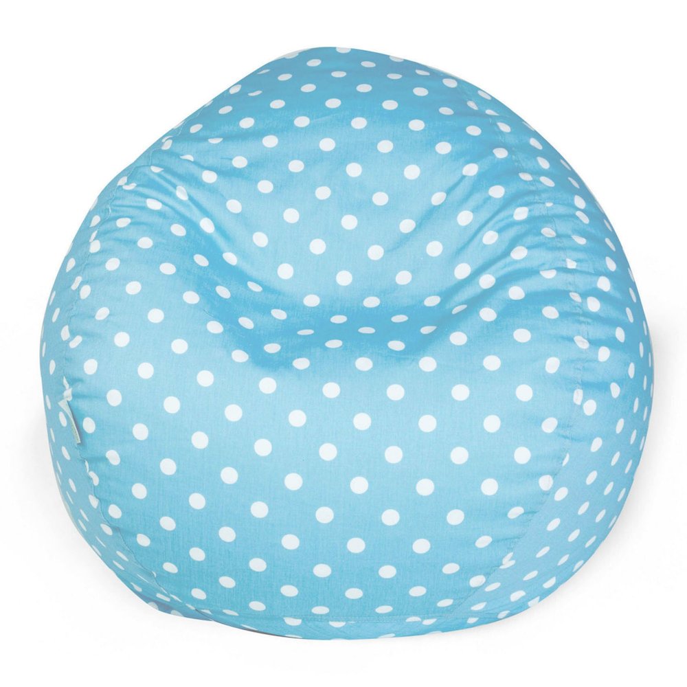 Majestic Home Goods Small Bean Bag Polka Dot (Small) Aquamarine. Picture 1