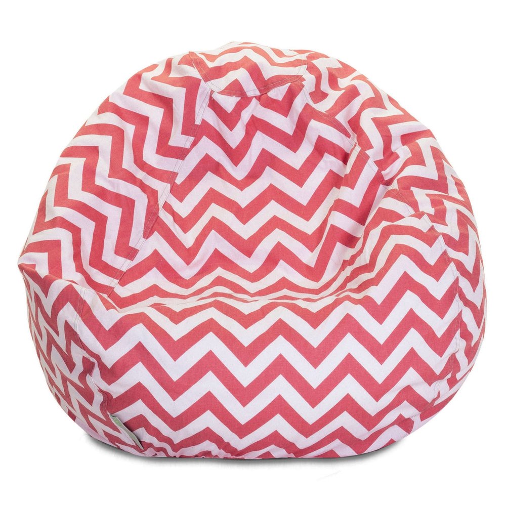 Majestic Home Goods Small Bean Bag Chevron Coral. Picture 1