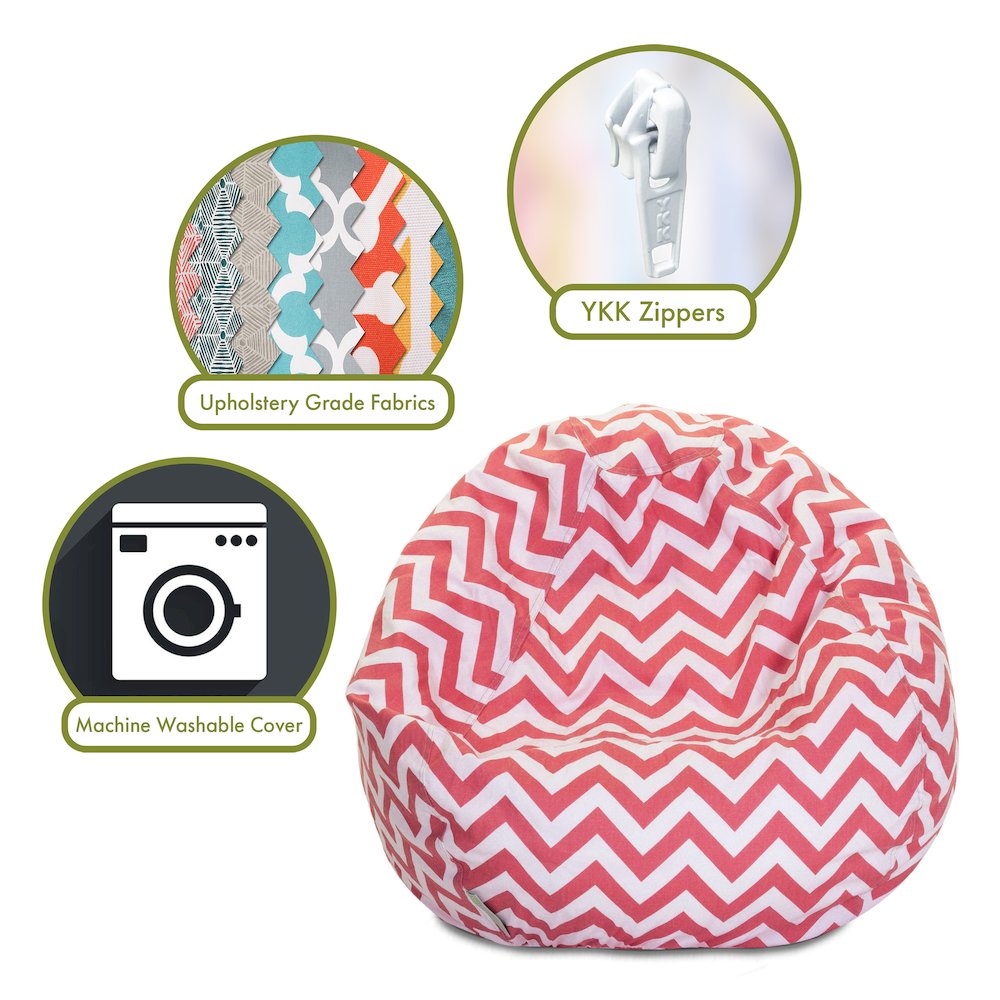 Majestic Home Goods Small Bean Bag Chevron Coral. Picture 2