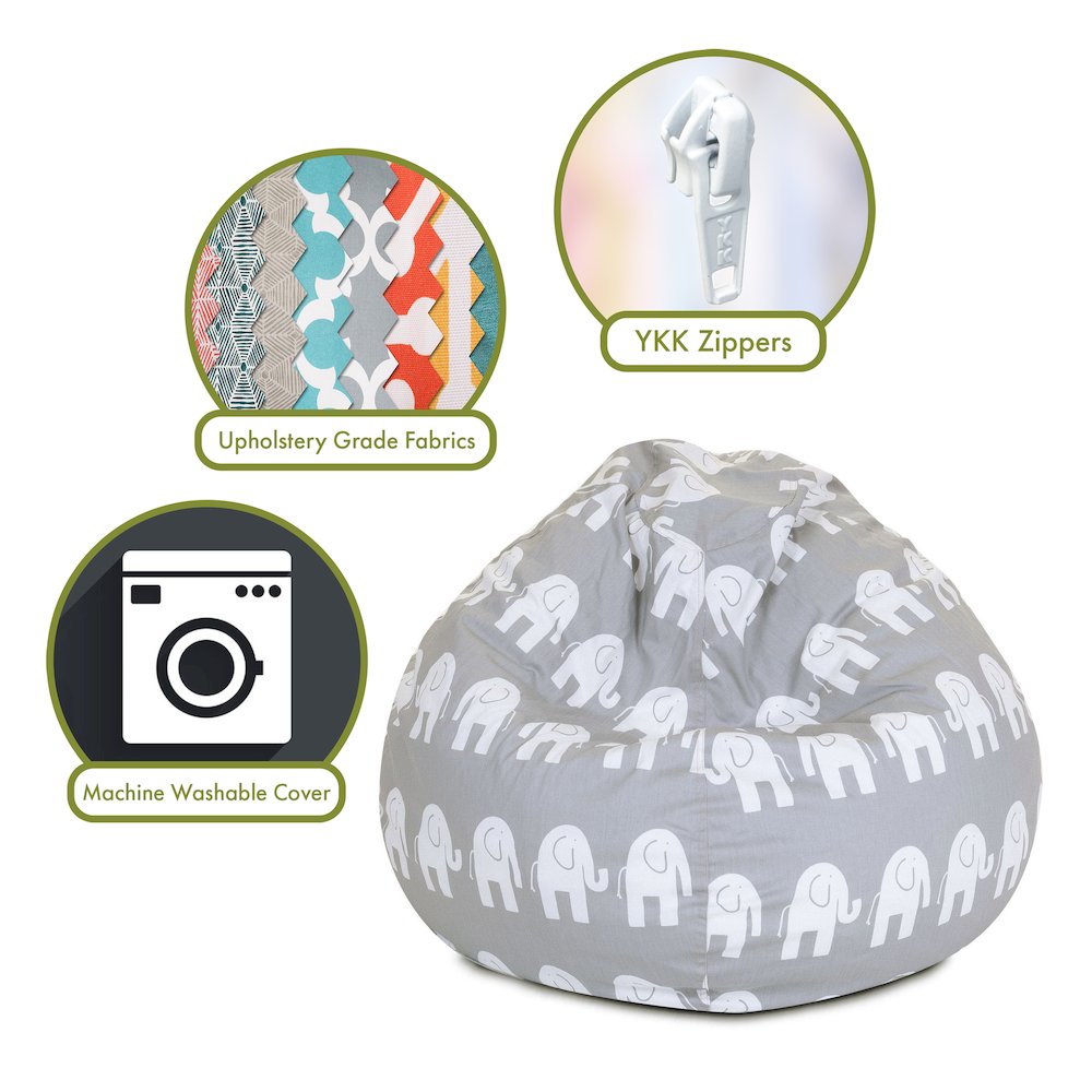 Majestic Home Goods Small Bean Bag Ellie Gray. Picture 2