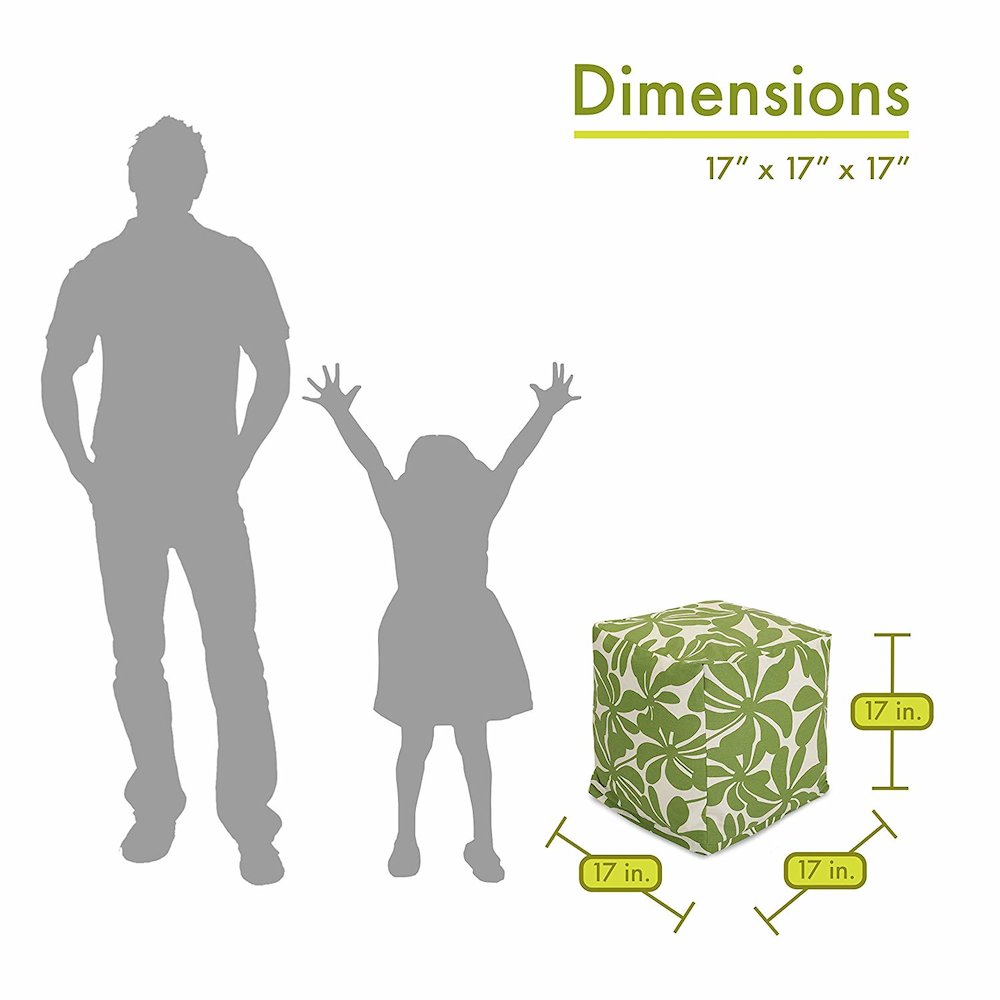 Majestic Home Goods Cube Pouf Plantation Sage. Picture 2